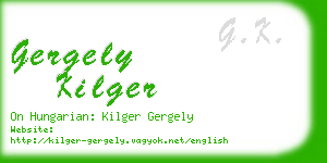 gergely kilger business card